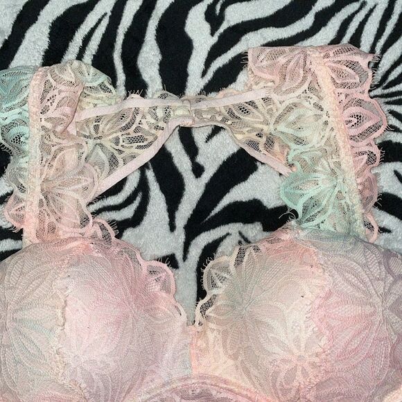 EUC Victoria’s Secret pink ombré underwire date push-up bralette size medium - Picture 9 of 11